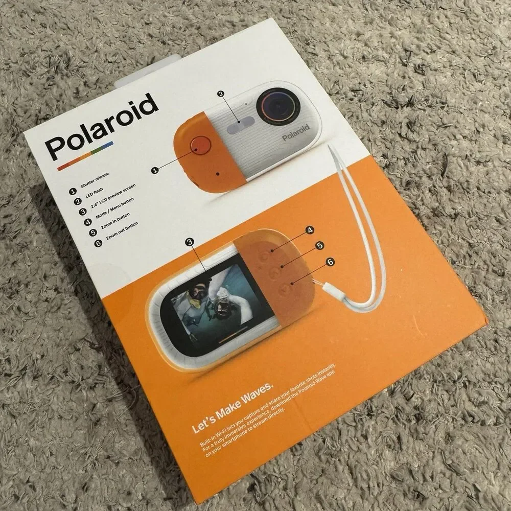 Polaroid Wave Underwater Streaming Camera Wi-Fi HD Waterproof 10ft New Sealed